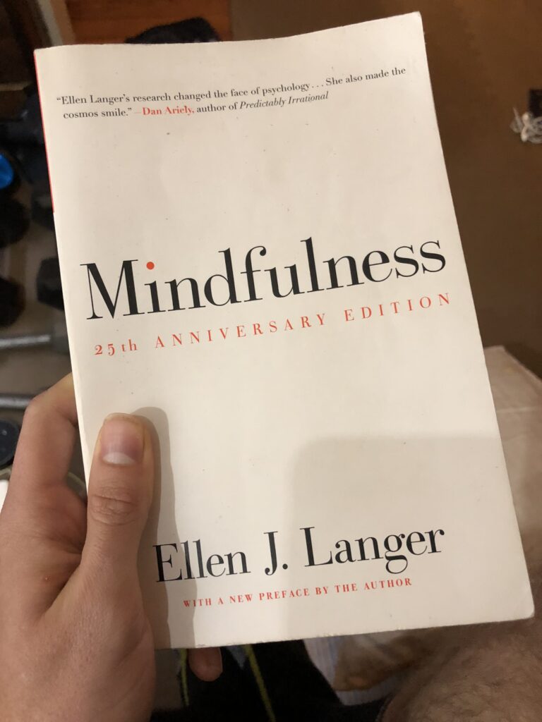 david smart holding the book mindfulness by ellen j langer