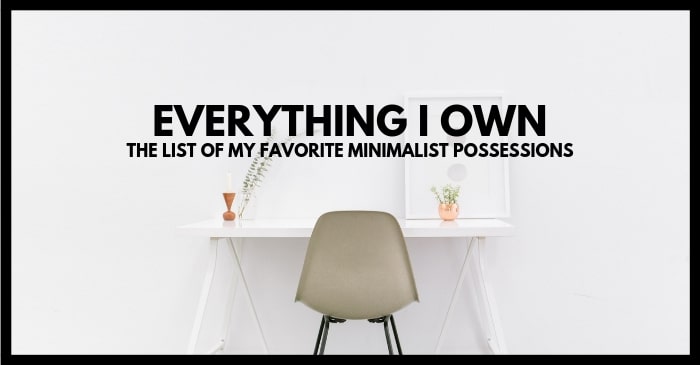 everything i own minimalist possessions